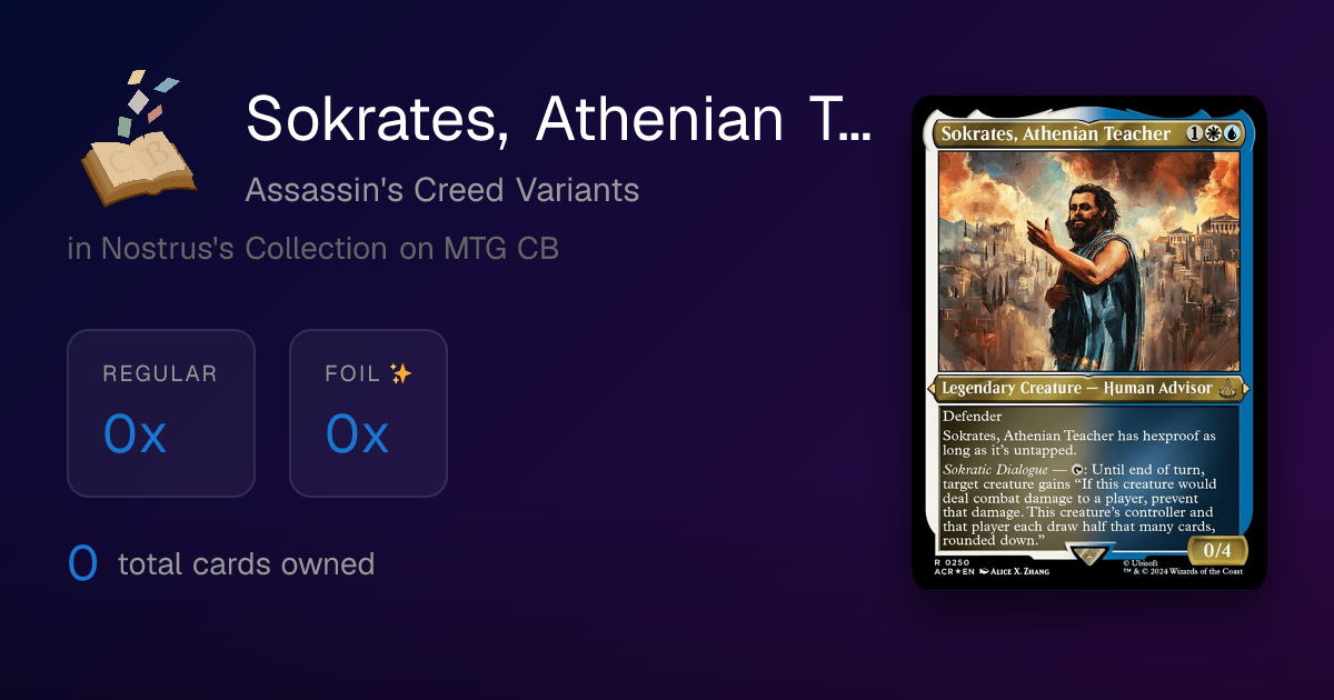 Sokrates Athenian Teacher Foil Etched - MTG Collection Builder